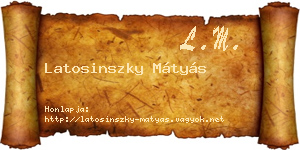 Latosinszky Mátyás névjegykártya