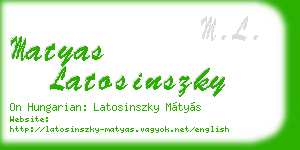 matyas latosinszky business card