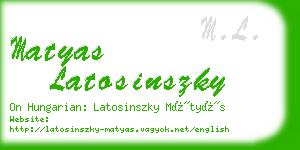 matyas latosinszky business card